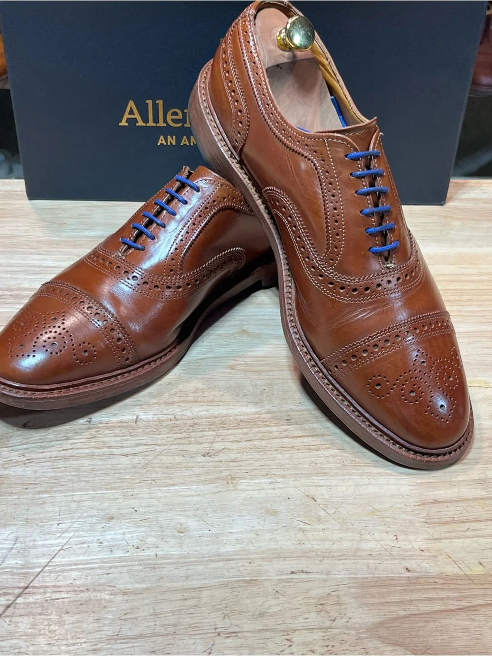 Allen Edmonds Elgin Men’s Leather Brogue Cap Toe Oxfords Sz 11D Made In USA 🇺🇸